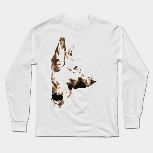 german shepherd Long Sleeve T-Shirt by OctobersArt